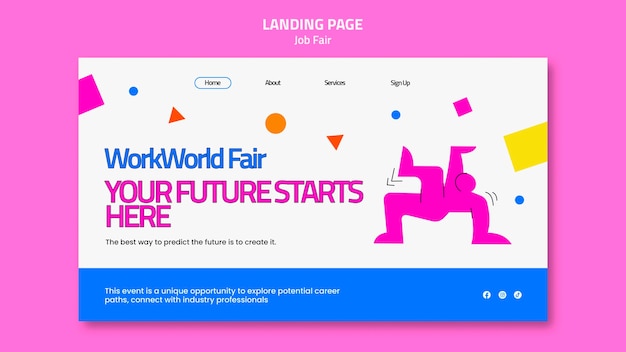 無料PSD 雇用フェアのテンプレートデザイン