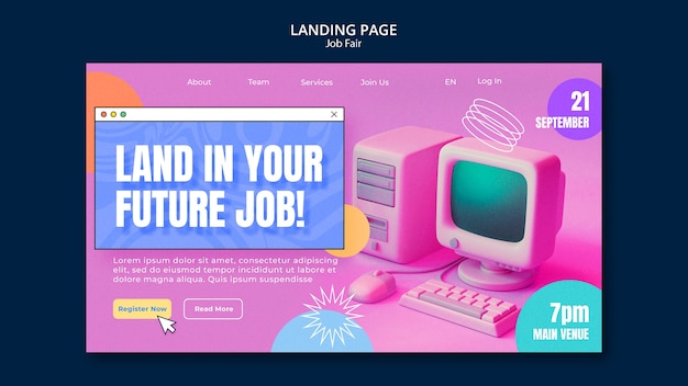 無料PSD 雇用フェアのテンプレートデザイン