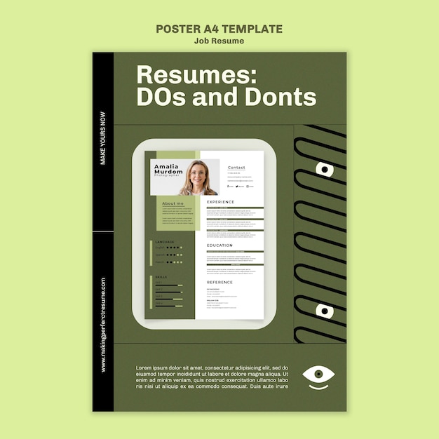 job resume advice poster template