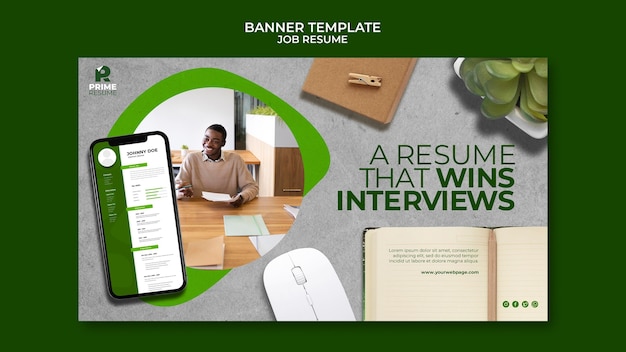 Job resume banner template