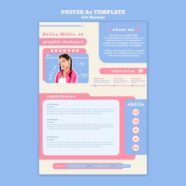 Job resume template design