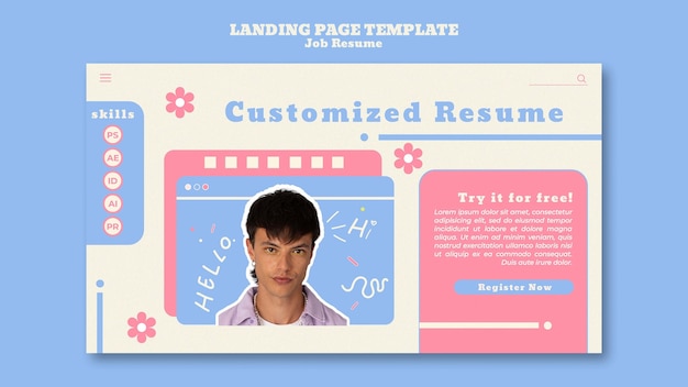 Free PSD job resume template design