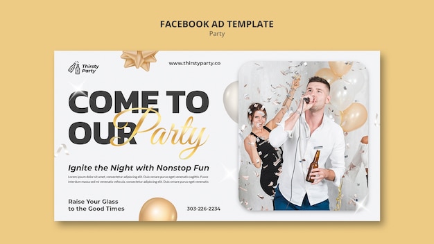 Free PSD join the party facebook template