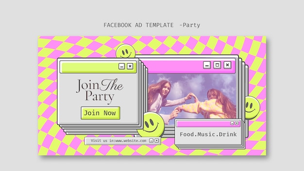 無料PSD パーティーの facebook テンプレートに参加する