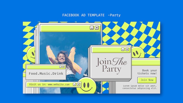 無料PSD パーティーの facebook テンプレートに参加する