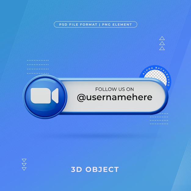 無料PSD zoom profile ソーシャルメディア 3d レンダリング コンポジション