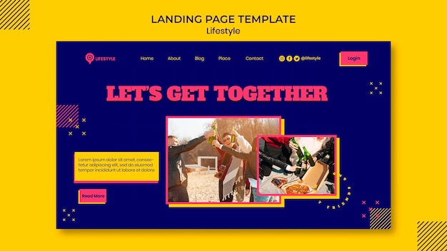 Free PSD joyful lifestyle landing page template