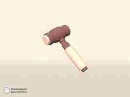 Free PSD judge hammer icon isolated 3d render illustration