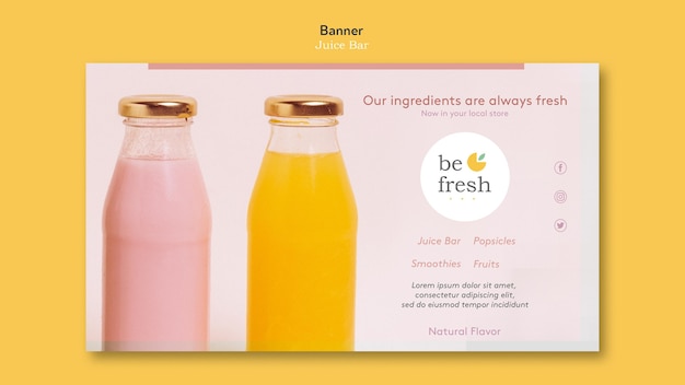 Juice bar banner template