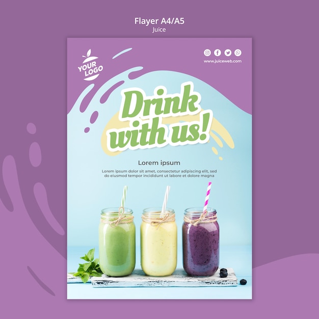 Free PSD juice bar flyer template