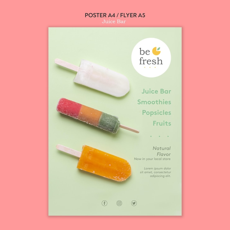 Free PSD juice bar poster template