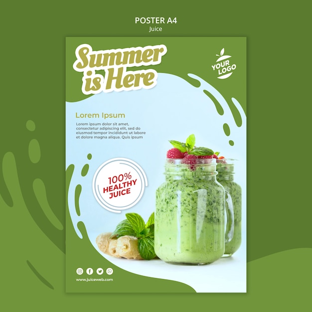 Juice bar poster template