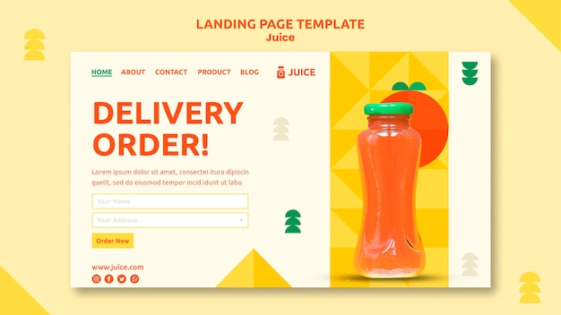 Juice landing page web template