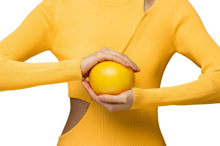Free PSD juicy portrait of person holding food