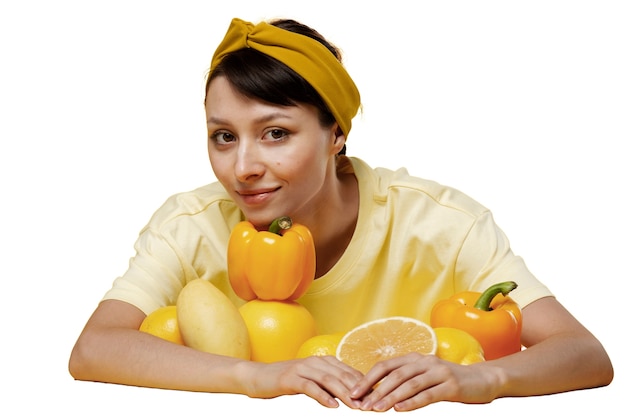 Free PSD juicy portrait of person holding food