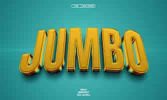 Free PSD jumbo 3d editable text effect