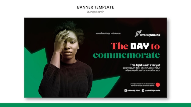 Free PSD juneteenth banner design template