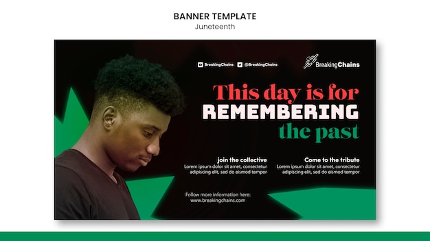 Modello di progettazione banner Juneteenth