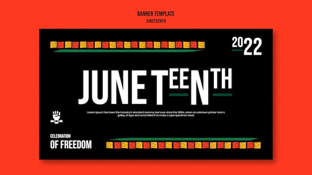 Free PSD juneteenth banner design template