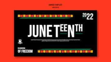 Free PSD juneteenth banner design template