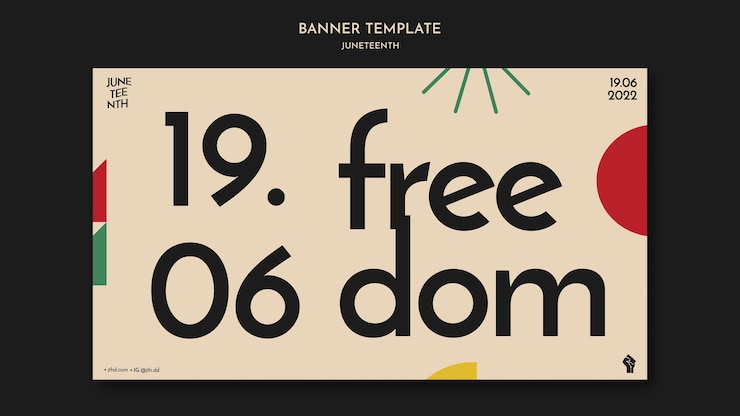 Free PSD juneteenth banner template design