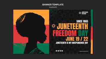 Free PSD juneteenth celebration horizontal banner template