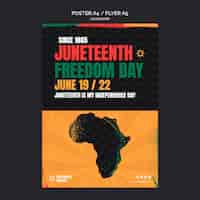 Free PSD juneteenth celebration vertical poster template