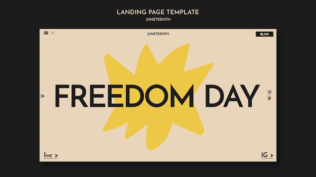 Free PSD juneteenth landing page template design