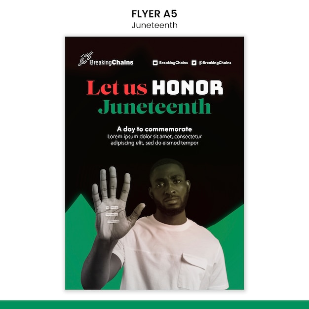 Free PSD juneteenth poster design template