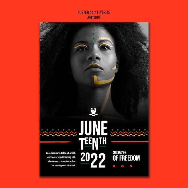 Free PSD juneteenth poster design template