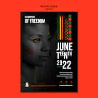 무료 PSD juneteenth 포스터 디자인 서식 파일