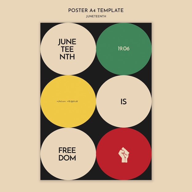 Free PSD juneteenth poster template design