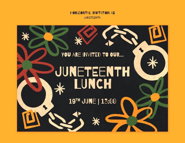 Бесплатный PSD Проектирование шаблона juneteenth