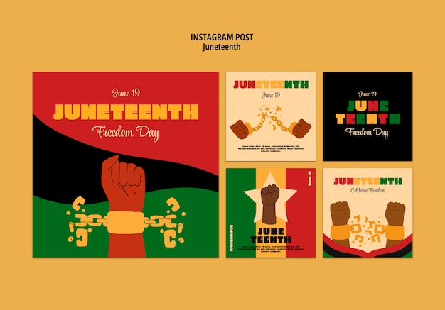 Free PSD juneteenth template design