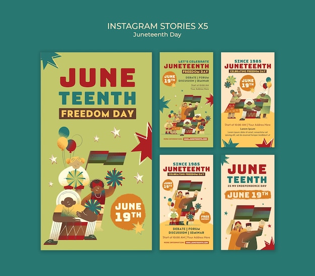 Free PSD juneteenth template design