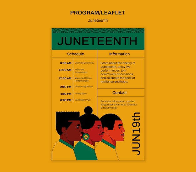 Бесплатный PSD Проектирование шаблона juneteenth