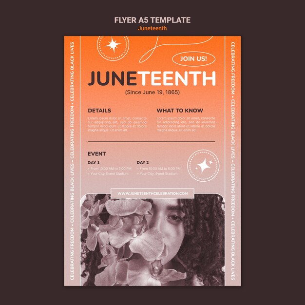 Juneteenth vertical flyer template