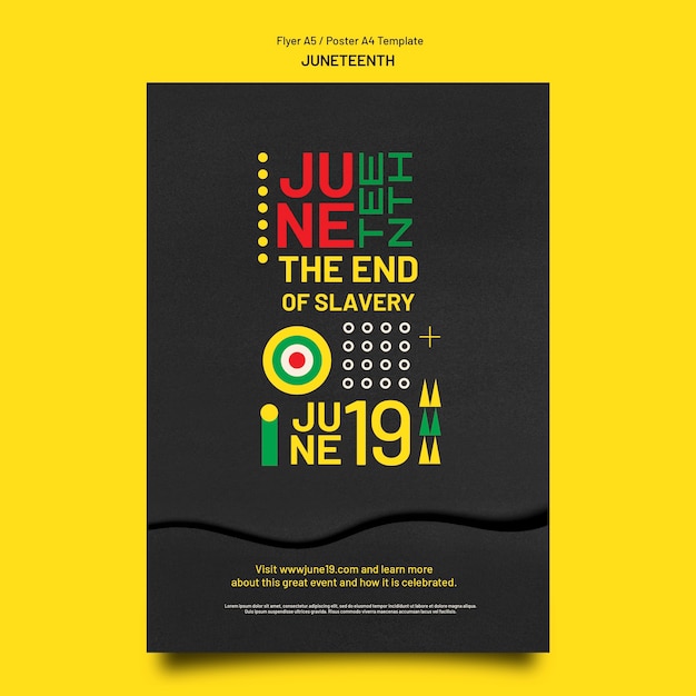 Free PSD juneteenth vertical poster template