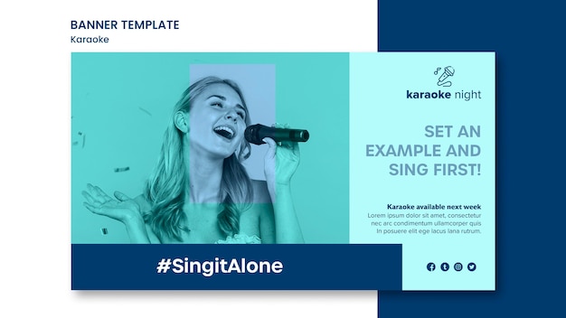 PSD gratuito modello di banner concetto di karaoke