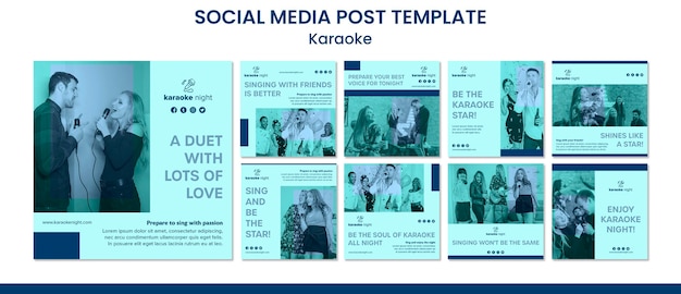 Karaoke concept social media post template