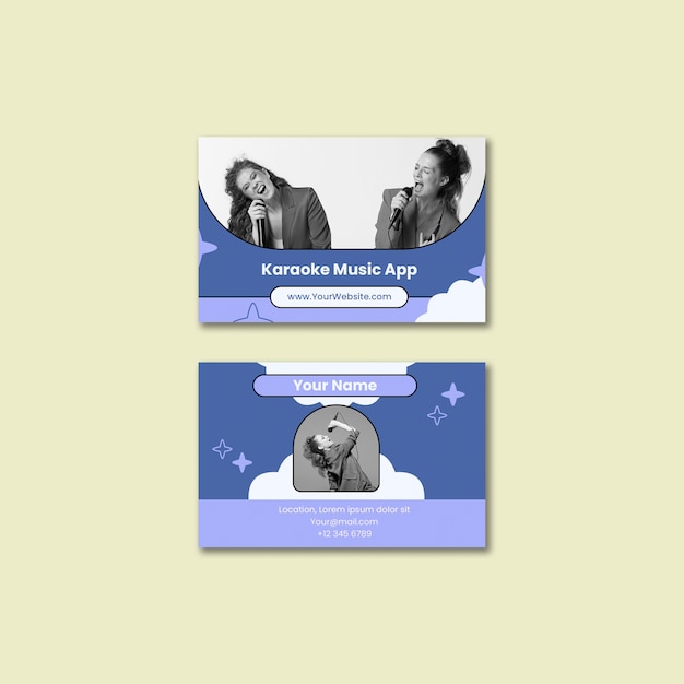 Free PSD karaoke fun business card template