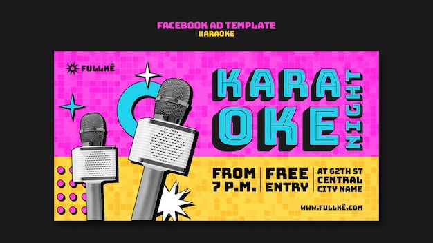 Karaoke party facebook template