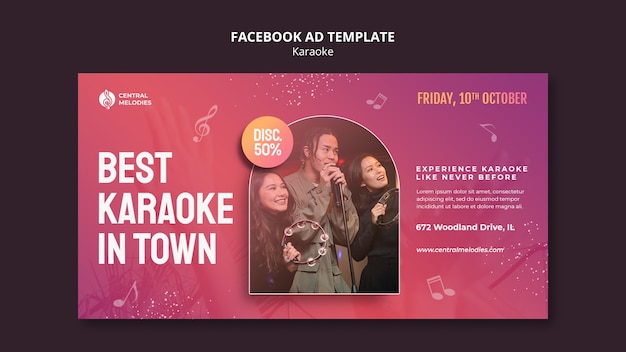 Karaoke party facebook template