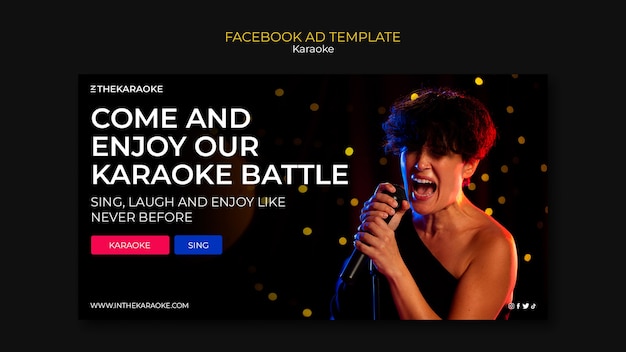 Free PSD karaoke party facebook template