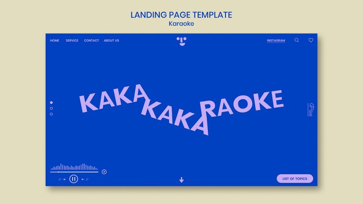 Free PSD karaoke party landing page template