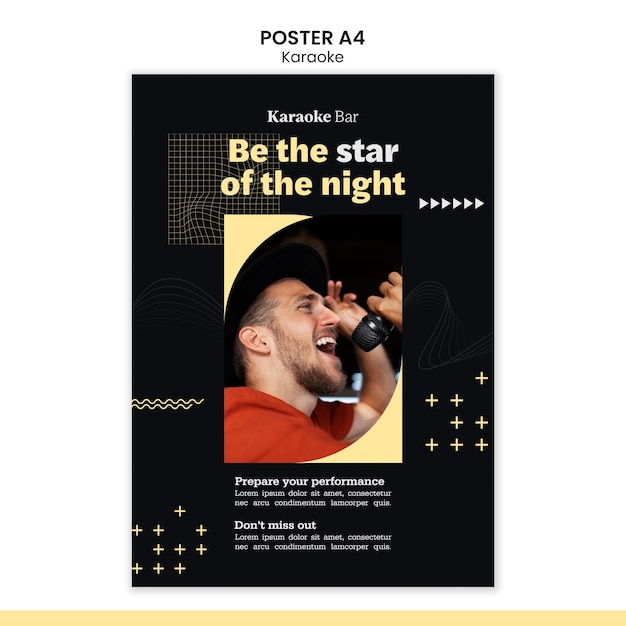 Free PSD karaoke party poster template