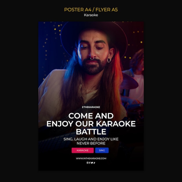 Karaoke party poster template