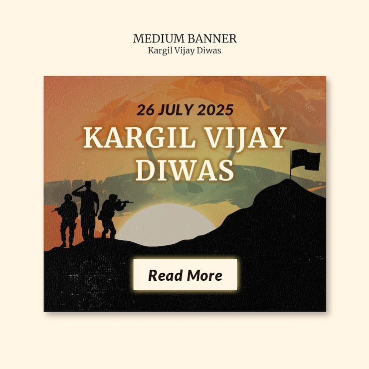 मुफ़्त PSD kargil vijay diwas commemoration banner template