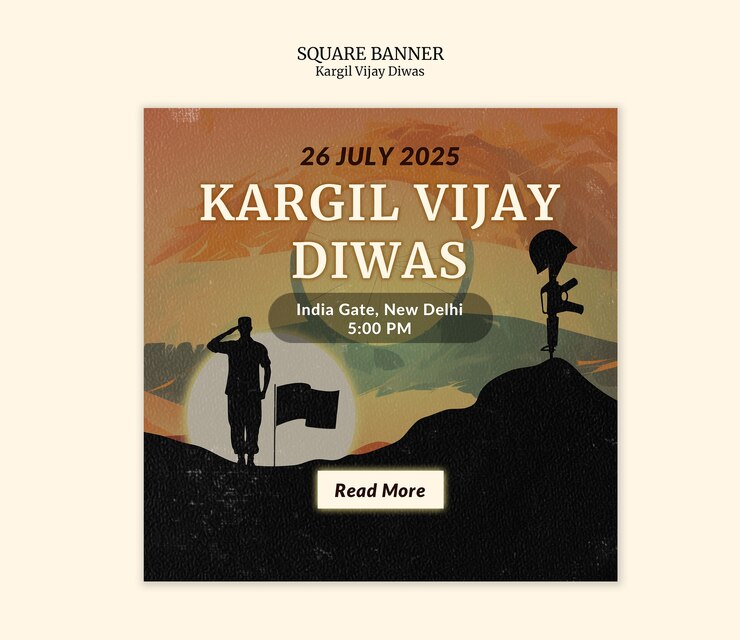 मुफ़्त PSD kargil vijay diwas commemoration banner template