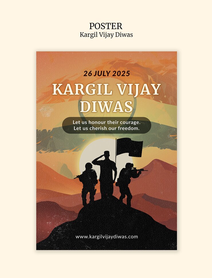 मुफ़्त PSD kargil vijay diwas poster template